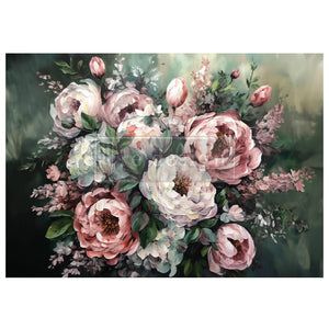 Mossy Rose Delight - A1 Decoupage Paper - Fiber Paper
