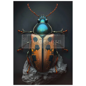 Brass Scarab - A1 Decoupage Paper - Fiber Paper