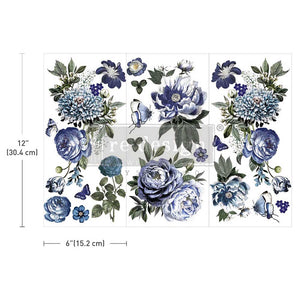 Indigo Petals - Mini Transfer - Furniture Transfer