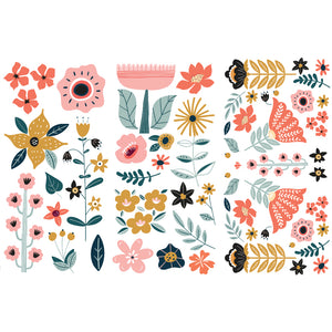 Doodle Flowers - Mini Transfer - Small Transfer