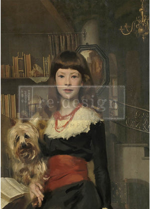 A Girl and Her Pup - A1 Decoupage Paper