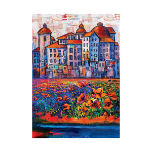 Village in color – A1 Decoupage Paper - Fiber Paper