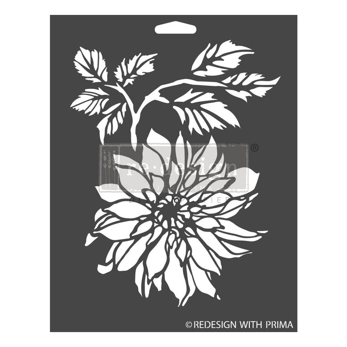 Dahlia Garden - Decor Stencil - Redesign with Prima