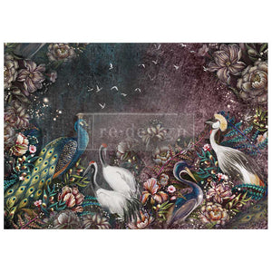 Birds and Blooms - A1 Decoupage Fiber - Redesign with Prima