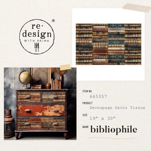 Bibliophile - Decoupage Paper - Redesign with Prima