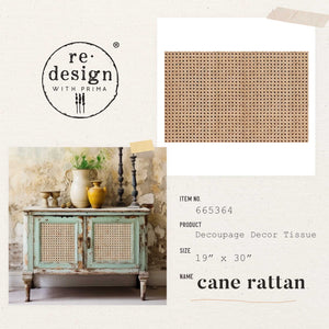 Cane Rattan - Decoupage Paper - Redesign with Prima