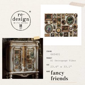 Fancy Friends - A1 Decoupage Paper - Fiber Paper