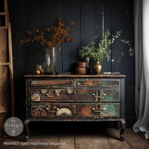 Aged Machinery Elegance | A1 Decoupage Fiber Paper - image 2