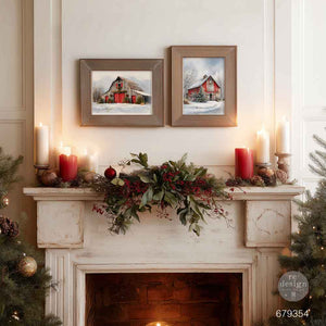 Snowy Village Charm A3 Decoupage Fiber project inspiration