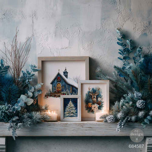 Quiet Country Blue Middy Plus Transfer Christmas mantel project