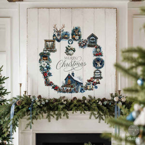 Quiet Country Blue Middy Plus Transfer framed Christmas project
