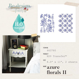 Azure Florals II - H2O Decor Transfer