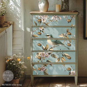 Blue Song - Decoupage Paper - Fiber Paper