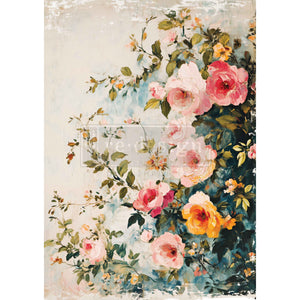 Blush Symphony A3 Decoupage Fiber | Floral Décor