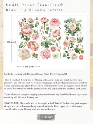 PRE-ORDER Blushing Blooms - Mini Transfer - Small Transfer