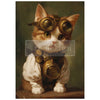 Clockwork Kitty - A1 Decoupage Paper - Fiber Paper