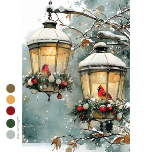 Cardinal Christmas - A4 Decoupage Paper