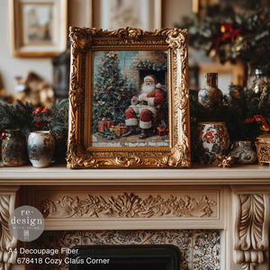 Cozy Claus Corner - A4 Decoupage Paper
