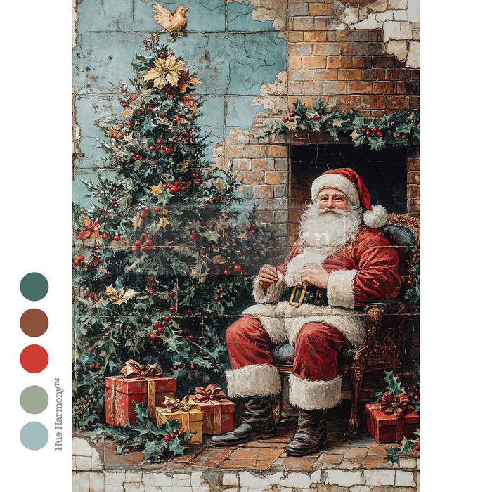 Cozy Claus Corner - A4 Decoupage Paper