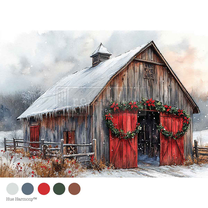 Cranberry Cabin - A4 Decoupage Paper