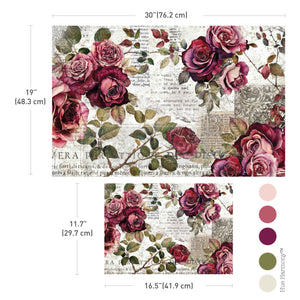 Crimson Elegance - Decoupage Paper - Fiber Paper Set
