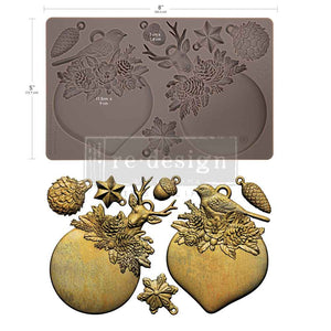 Evergreen Antler Emblem - Decor Mould - Silicone Mold