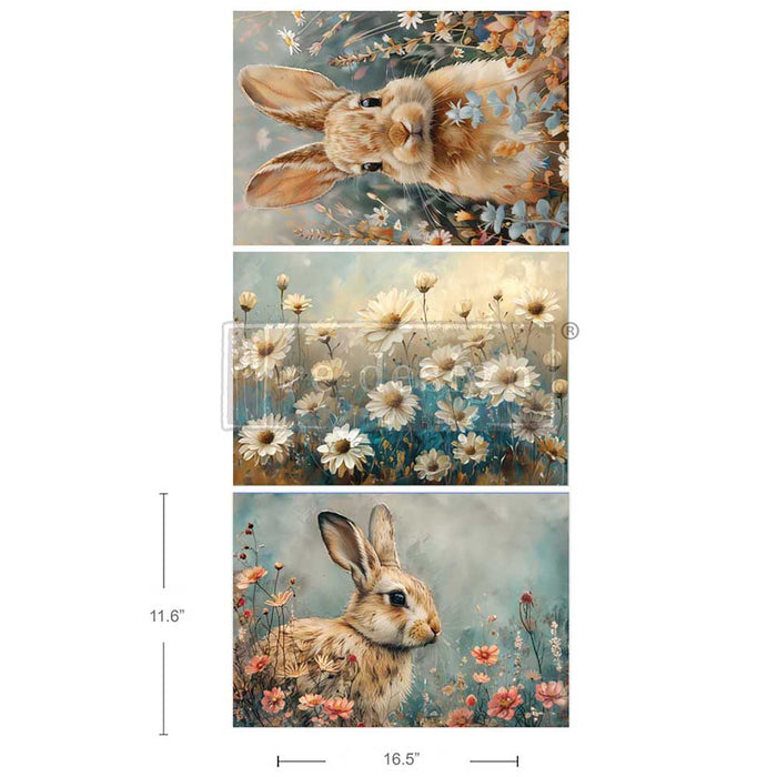 PRE-ORDER Garden Bunny Tales - A3 Decoupage Fiber Paper Pack