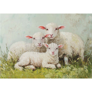 Lambs of Serenity - A3 Decoupage Fiber