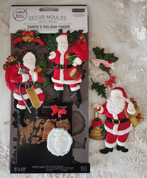 Santa's Holiday Cheer - Decor Mould - Silicone Mold