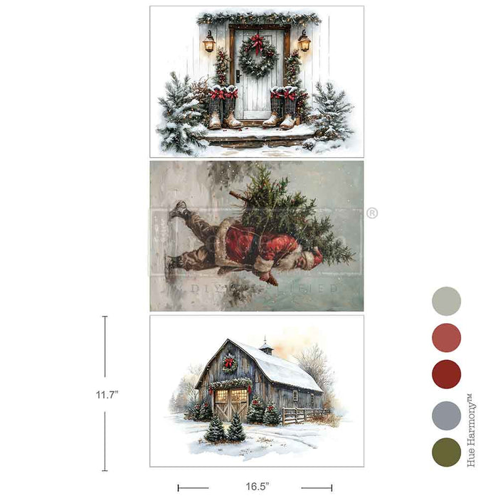 Santa's Woodland Stroll - A3 Decoupage Fiber Pack