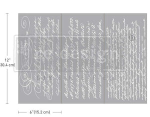 Secret Letter II Small Transfer | Vintage Script Furniture Transfer