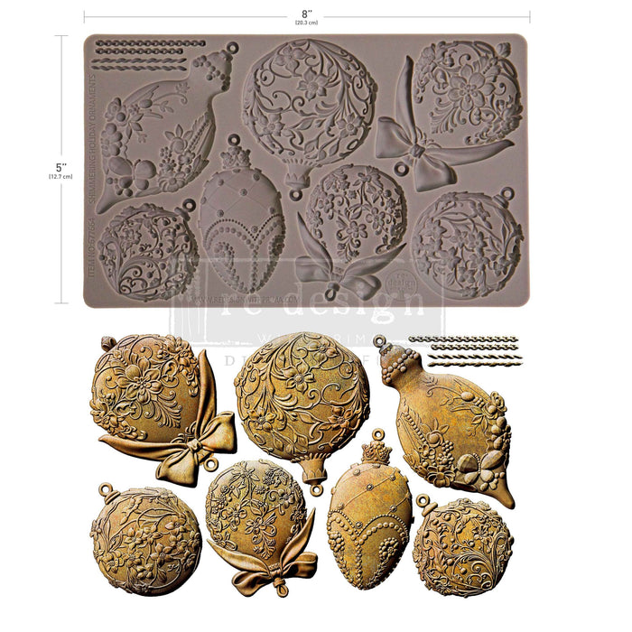 Shimmering Holiday Ornaments - Decor Mould - Silicone Mold