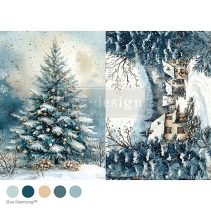 Silent Night Sparkle - A4 Decoupage Paper
