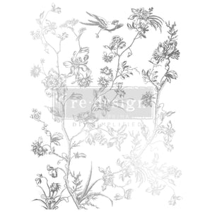 Silver Bird - Kacha Silver Foil - Decor Transfer