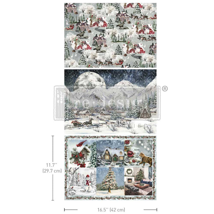 Snowfall Splendor - A3 Decoupage Paper Pack