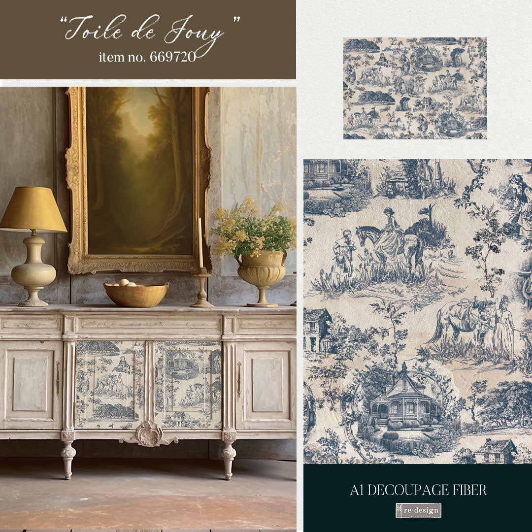 Toile De Jouy - A1 Decoupage Paper - Fiber Paper – Business Development ...