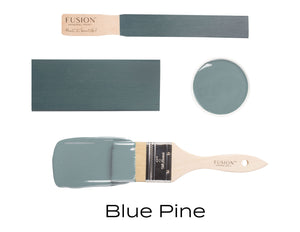Blue Pine Fusion paint flat lay