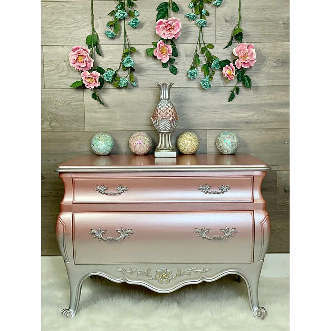 Silver Bullet Dixie Belle Moonshine Metallics painted furniture inspiration