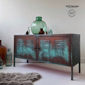 Patina finished cabinet inspiration