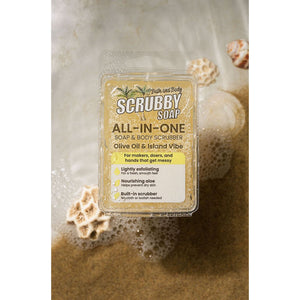 Dixie Belle Scrubby Soap Island Vibe Olive Oil styled