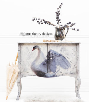 White Swan Mint Decoupage Paper product image 3
