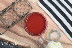Rustic Red Dixie Belle Chalk Mineral Paint styled furniture inspiration
