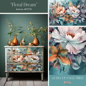 Floral Dream - A1 Decoupage Paper - Fiber Paper