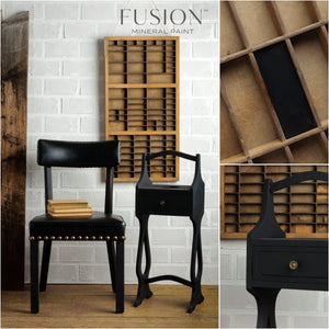 Coal Black Fusion Mineral Paint - Matte Finish Furniture Paint - Pint Size