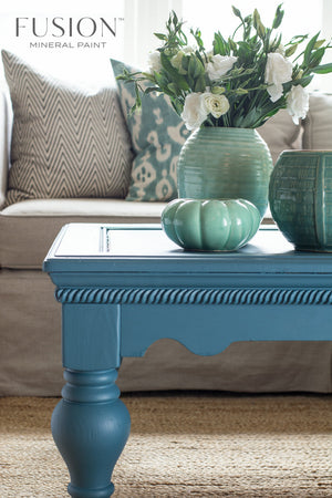 Seaside Fusion Mineral Paint - Coastal Blue Matte Furniture & Cabinet Finish - Pint Size