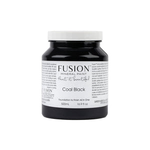 Coal Black Fusion Mineral Paint - Matte Finish Furniture Paint - Pint Size