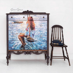 Girl On A Swing Furniture Decoupage Paper, MINT by Michelle Decoupage