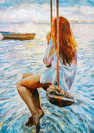 Girl On A Swing Furniture Decoupage Paper, MINT by Michelle Decoupage