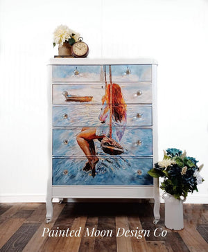 Girl On A Swing Furniture Decoupage Paper, MINT by Michelle Decoupage