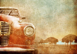 Vintage Red Car Decoupage Paper, MINT by Michelle Decoupage